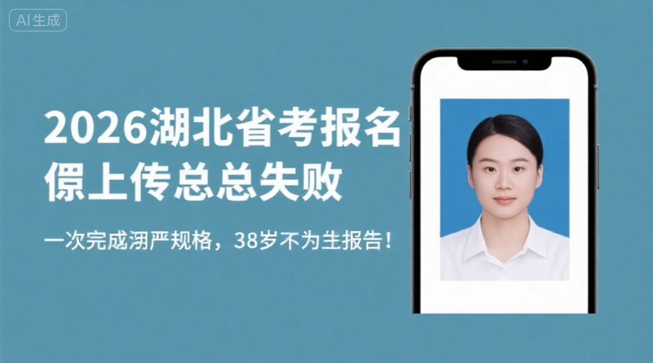 2026湖北省考报名照上传总失败？一招搞定超严规格，38岁也能报！相关示意图1