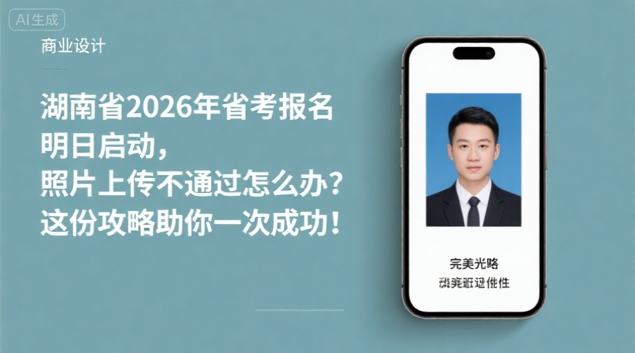 湖南省2026年省考报名明日启动，照片上传不通过怎么办？这份攻略助你一次成功！相关示意图1