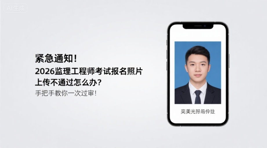 紧急通知！2026监理工程师考试报名照片上传不通过怎么办？手把手教你一次过审！相关示意图1