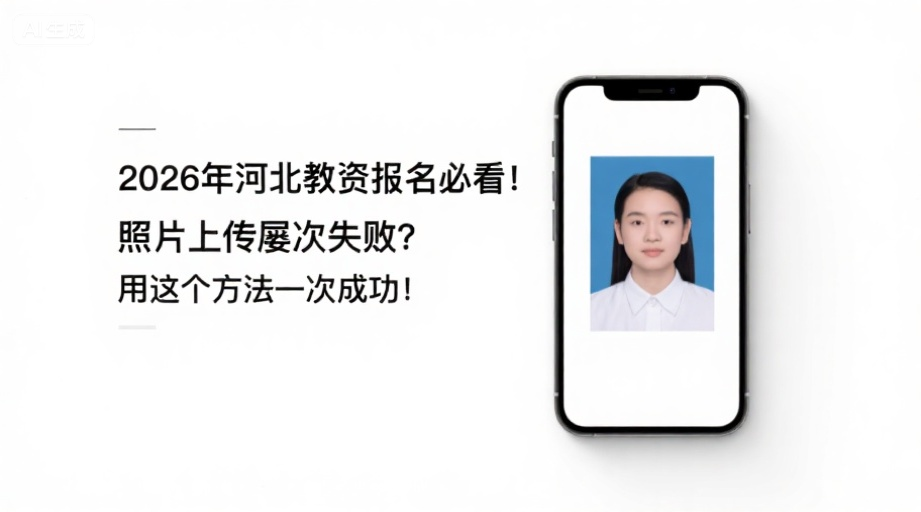 2026年河北教资报名必看！照片上传屡次失败？用这个方法一次成功！相关示意图1