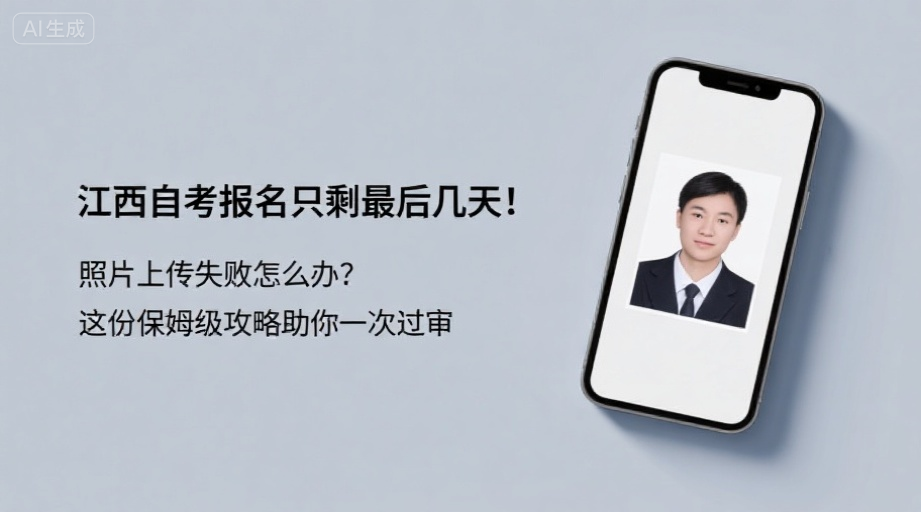 江西自考报名只剩最后几天！照片上传失败怎么办？这份保姆级攻略助你一次过审相关示意图1