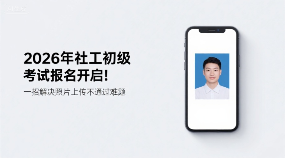 2026年社工初级考试报名开启！一招解决照片上传不通过难题相关示意图1