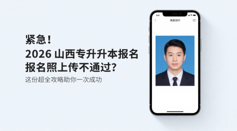 紧急！2026山西专升本报名照上传不通过？这份超全攻略助你一次成功相关示意图1