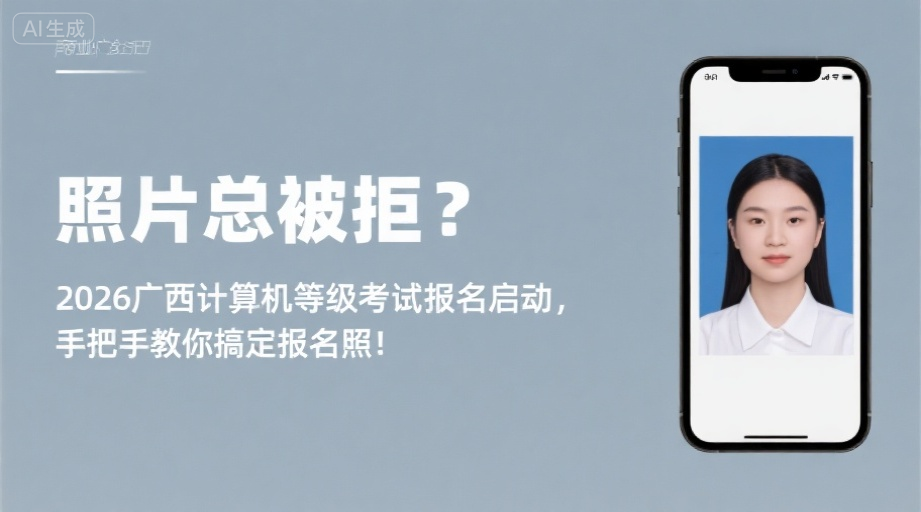 照片总被拒？2026广西计算机等级考试报名启动，手把手教你搞定报名照！相关示意图1