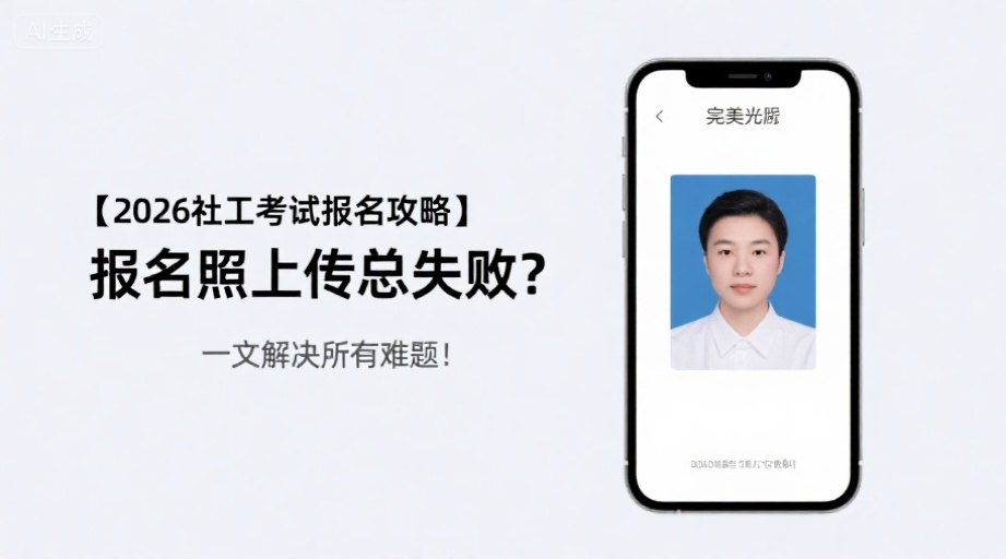 【2026社工考试报名攻略】报名照上传总失败？一文解决所有难题！相关示意图1