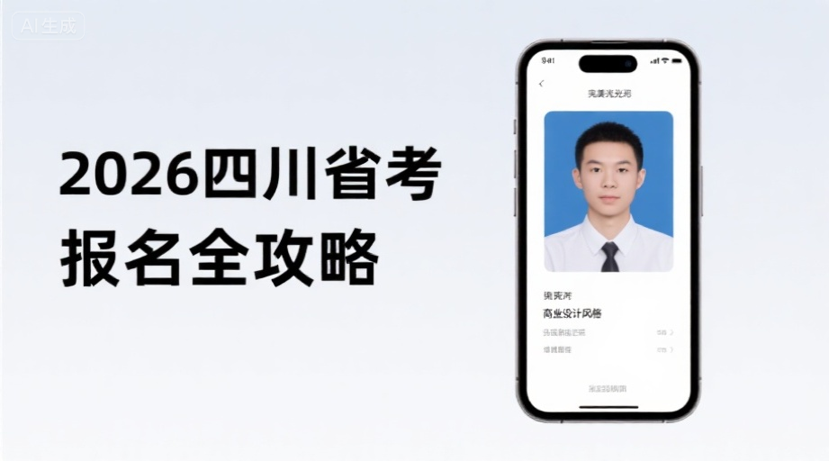 2026四川省考报名须知丨照片审核不通过？教你一键搞定报名照相关示意图1