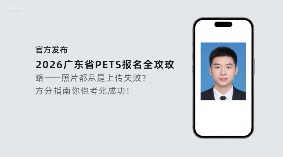 【官方发布】2026广东PETS报名全攻略：照片总是上传失败？这份指南帮你一次成功！相关示意图1