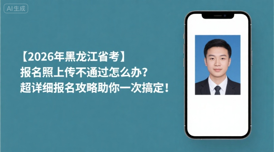 【2026年黑龙江省考】报名照上传不通过怎么办？超详细报名攻略助你一次搞定！相关示意图1