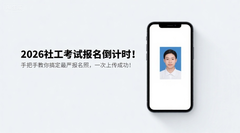2026社工考试报名倒计时！手把手教你搞定最严报名照，一次上传成功！相关示意图1