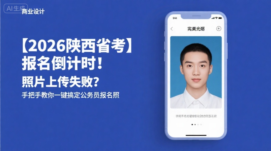 【2026陕西省考】报名倒计时！照片上传失败？手把手教你一键搞定公务员报名照相关示意图1