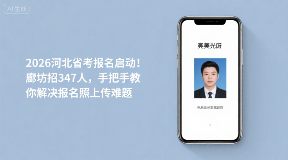 2026河北省考报名启动！廊坊招347人，手把手教你解决报名照上传难题相关示意图1