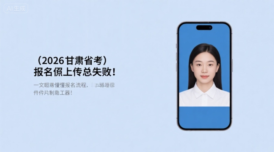 【2026甘肃省考】报名照上传总失败？一文看懂报名全流程，附证件照制作神器！相关示意图1