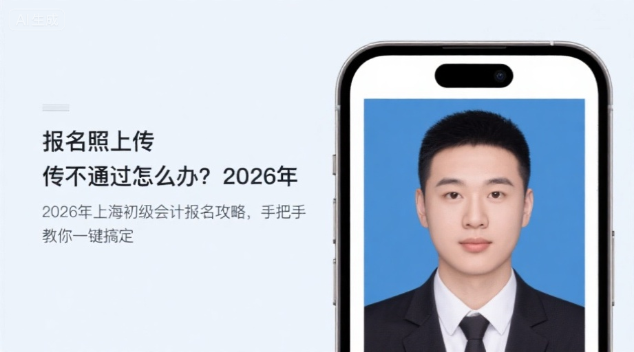 报名照上传不通过怎么办？2026年上海初级会计报名攻略，手把手教你一键搞定相关示意图1