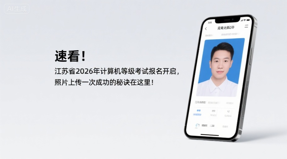 速看！江苏省2026年计算机等级考试报名开启，照片上传一次成功的秘诀在这里！相关示意图1