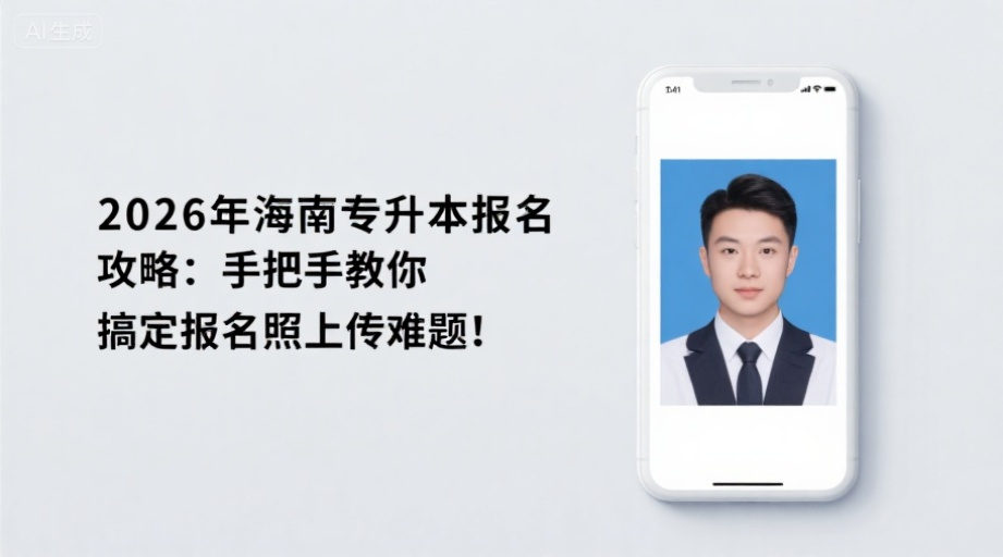 2026年海南专升本报名攻略：手把手教你搞定报名照上传难题！相关示意图1