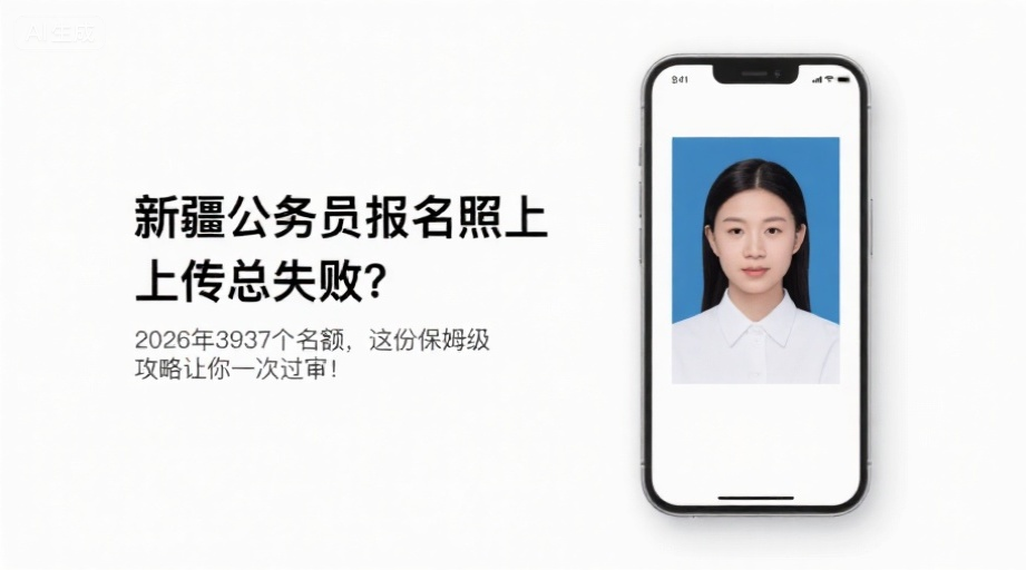 新疆公务员报名照上传总失败？2026年3937个名额，这份保姆级攻略让你一次过审！相关示意图1