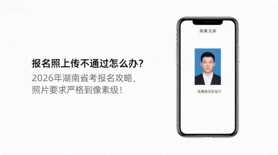 报名照上传不通过怎么办？2026年湖南省考报名攻略，照片要求严格到像素级！相关示意图1