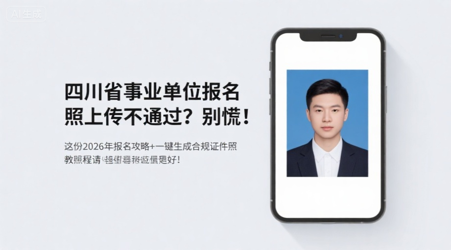 四川省事业单位报名照上传不通过？别慌！这份2026年报名攻略+一键生成合规证件照教程请收好！相关示意图1