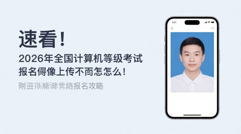 速看！2026年全国计算机等级考试报名照上传不通过怎么办？附超详细报名攻略相关示意图1