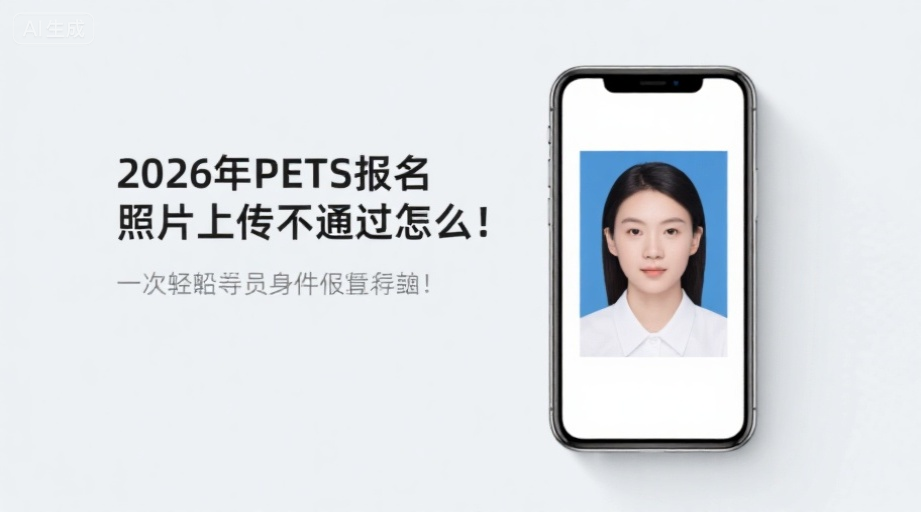 2026年PETS报名照片上传不通过怎么办？一招解决你的证件照难题！相关示意图1