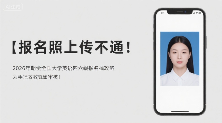 【报名照上传不通过？】2026年上半年全国大学英语四六级报名全攻略，手把手教你过审！相关示意图1