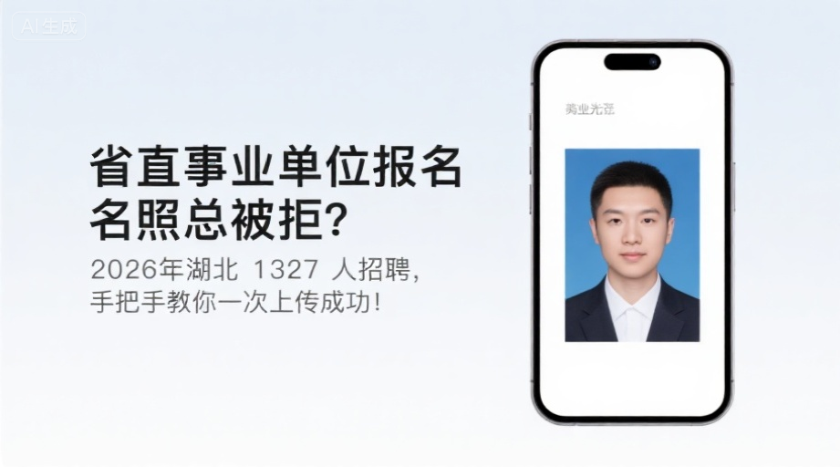省直事业单位报名照总被拒？2026年湖北1327人招聘，手把手教你一次上传成功！相关示意图1