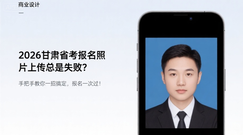 2026甘肃省考报名照片上传总是失败？手把手教你一招搞定，报名一次过！相关示意图1