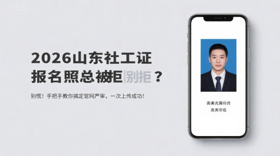 2026山东社工证报名照总被拒？别慌！手把手教你搞定官网严审，一次上传成功！相关示意图1