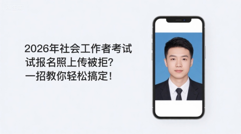2026年社会工作者考试报名照上传被拒？一招教你轻松搞定！相关示意图1