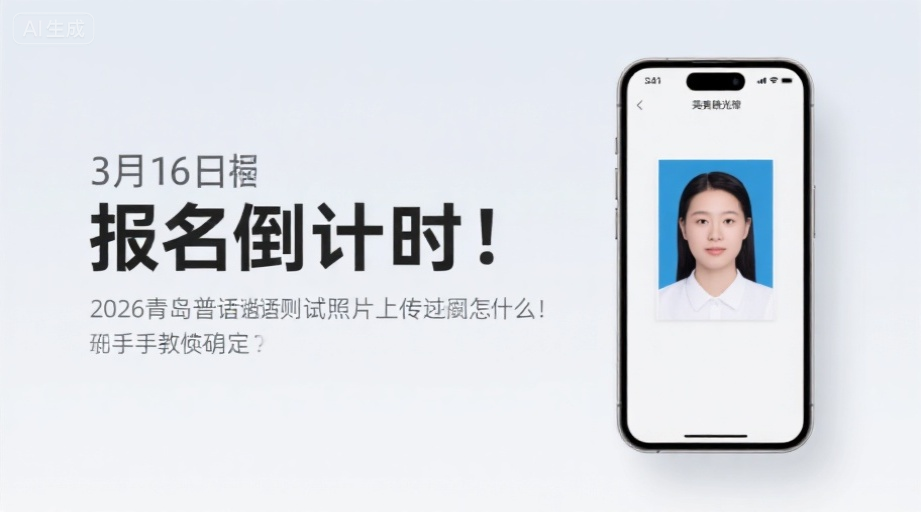 3月16日报名倒计时！2026青岛普通话测试照片上传不通过怎么办？手把手教你搞定相关示意图1