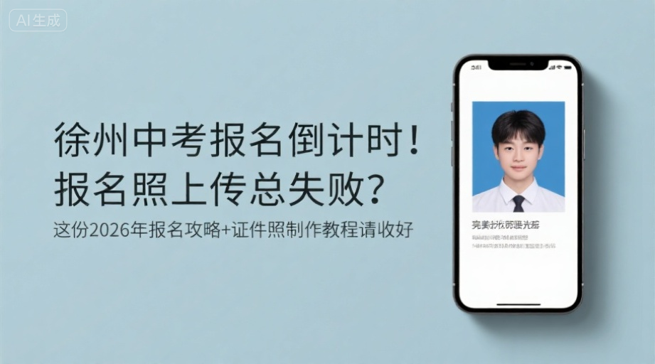 徐州中考报名倒计时！报名照上传总失败？这份2026年报名攻略+证件照制作教程请收好相关示意图1