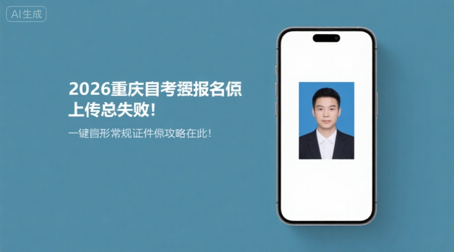 2026重庆自考报名照上传总失败？一键生成合规证件照攻略在此！相关示意图1